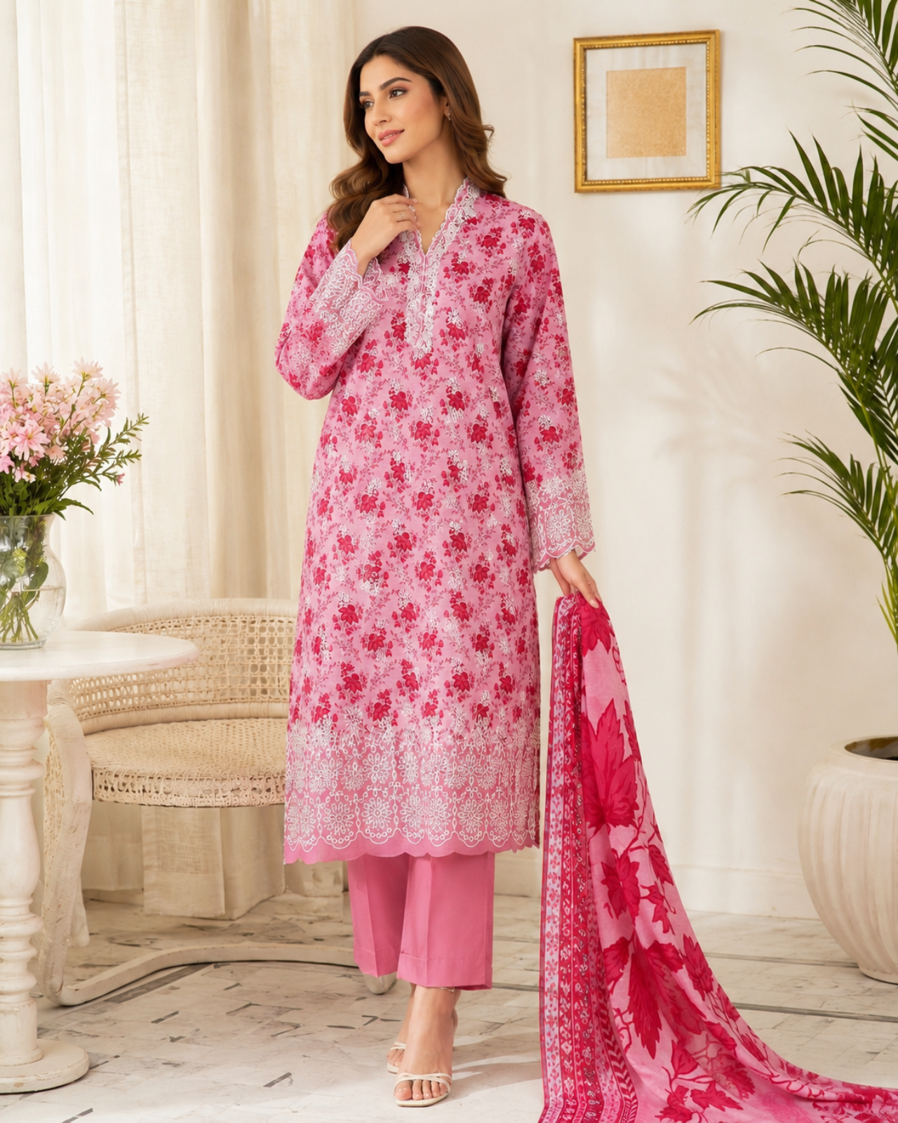 Unstich Limelight Lawn Suit 3PC