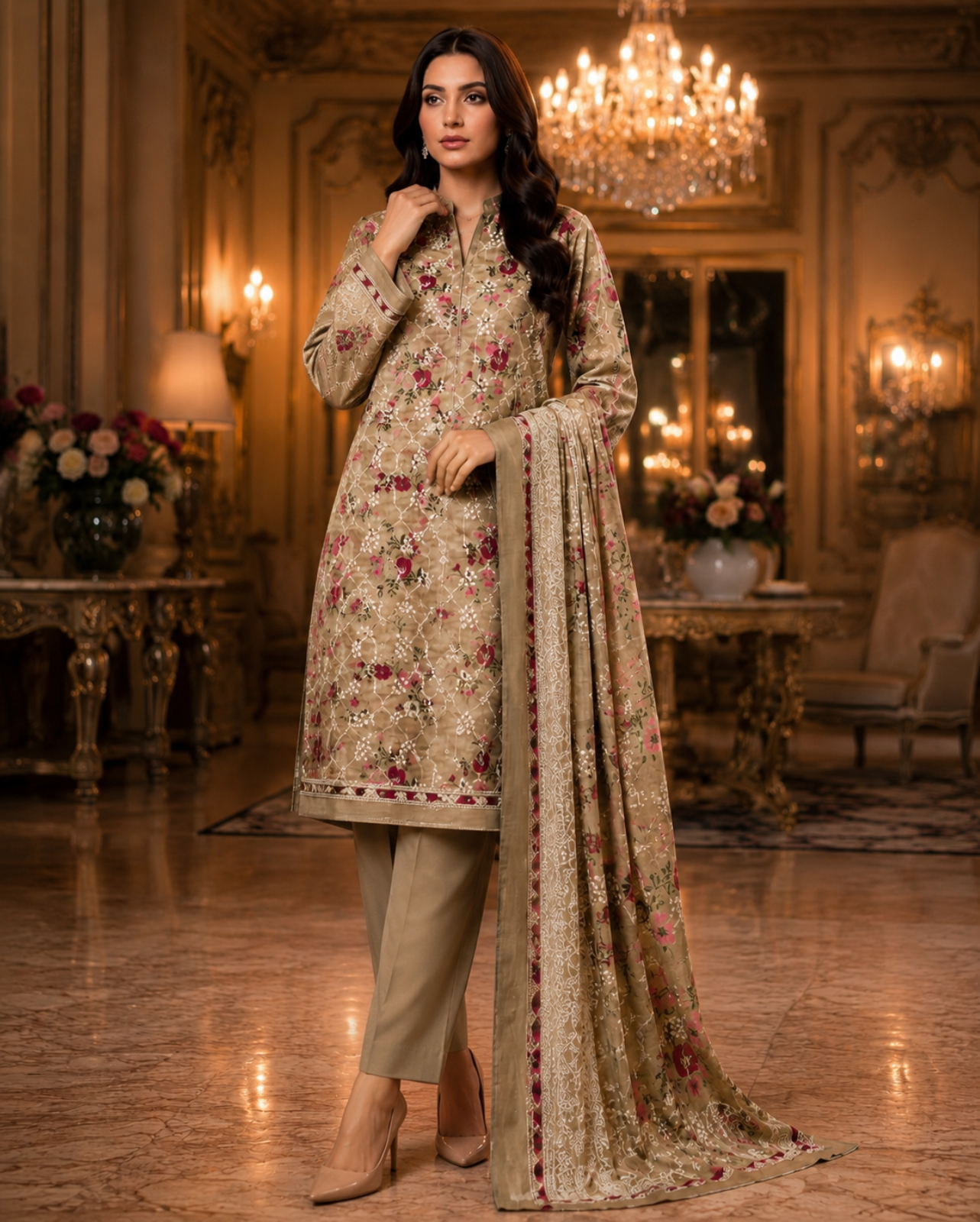 Unstich Rangreza Lawn Suit 3PC #008