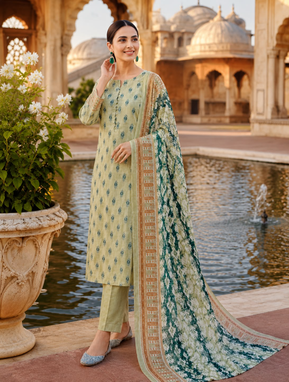 Unstich Shanzey Lawn Suit 3PC #010