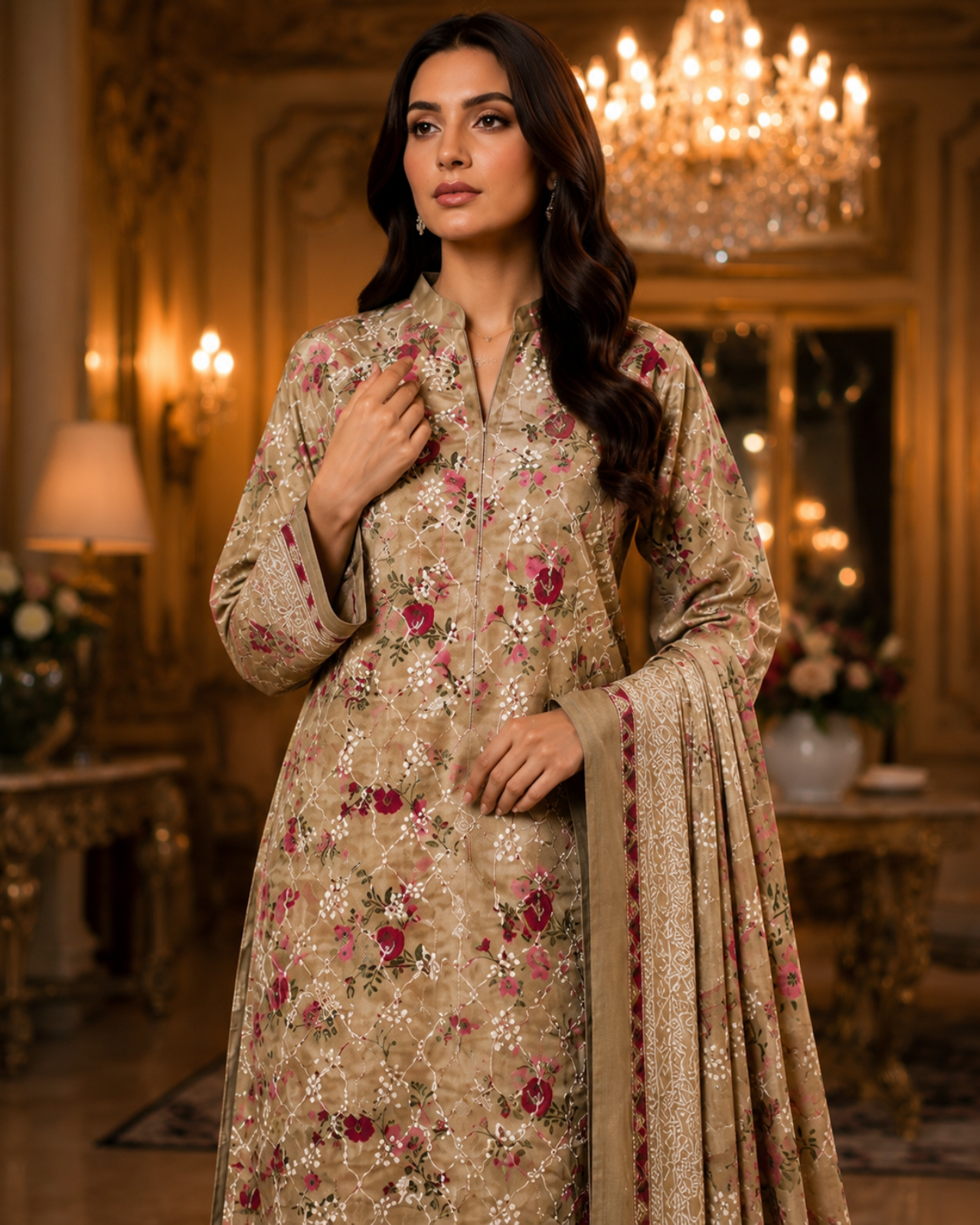 Unstich Rangreza Lawn Suit 3PC #008