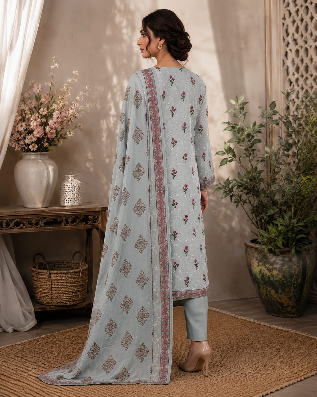 Unstich Rangreza Lawn Suit 3PC #006