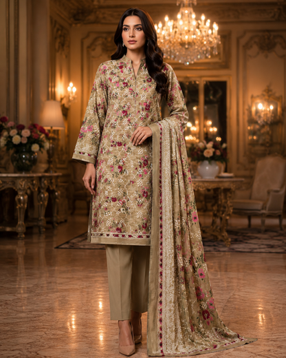 Unstich Rangreza Lawn Suit 3PC #008