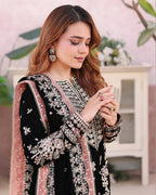 ANEELAS- 3PC LAWN EMBROIDERED SHIRT WITH SLUB MUNAAR DUPATTA AND TROUSER -DPC-4251