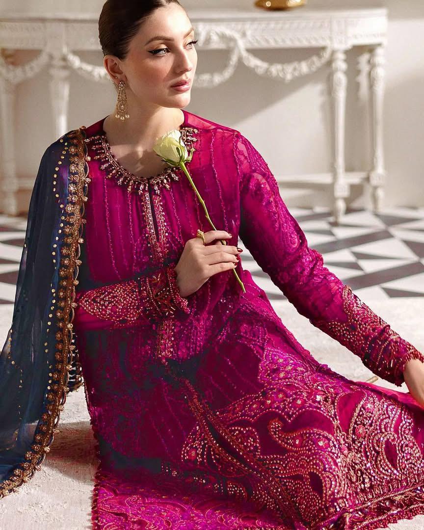 MARIA.B - 3PC LAWN EMBROIDERED SHIRT WITH KHADDI NET DUPATTA AND TROUSER -DPC-4389