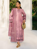 BIN ILYAS - 3PC LAWN EMBROIDERED SHIRT WITH KHADDI NET DUPATTA AND TROUSER -DPC-4273