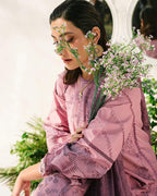 BIN ILYAS - 3PC LAWN EMBROIDERED SHIRT WITH KHADDI NET DUPATTA AND TROUSER -DPC-4273