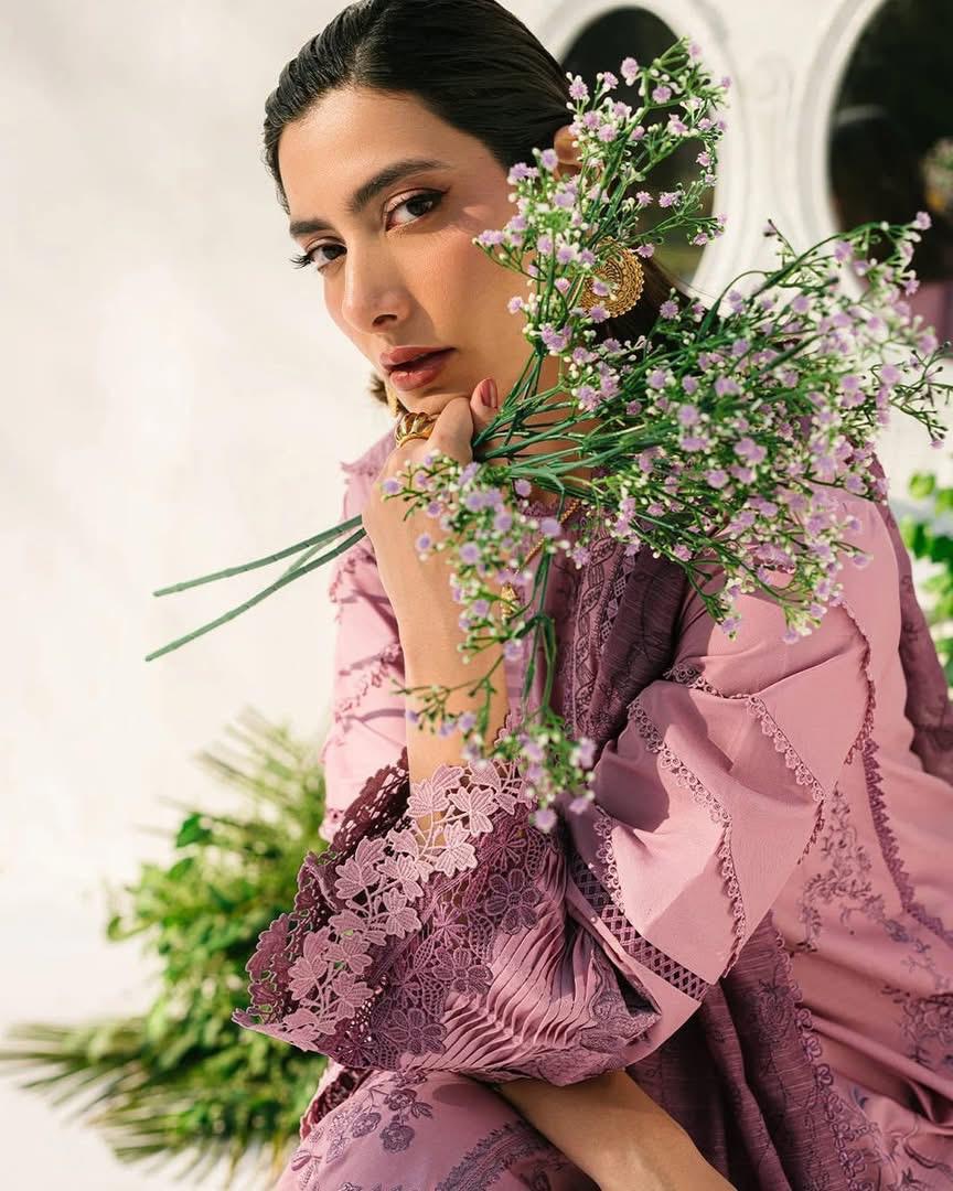 BIN ILYAS - 3PC LAWN EMBROIDERED SHIRT WITH KHADDI NET DUPATTA AND TROUSER -DPC-4273