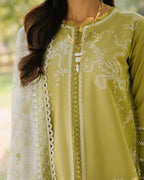 BIN ILYAS- 3PC LAWN EMBROIDERED SHIRT WITH KHADDI NET DUPATTA AND TROUSER -DPC-3759