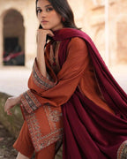 JAZMIN- 3PC LAWN EMBROIDERED SHIRT WITH JACQUARD PRINTED DUPATTA AND TROUSER-DPC-3491