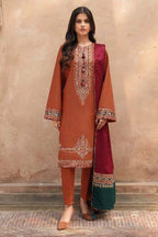 JAZMIN- 3PC LAWN EMBROIDERED SHIRT WITH JACQUARD PRINTED DUPATTA AND TROUSER-DPC-3491