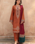 JAZMIN- 3PC LAWN EMBROIDERED SHIRT WITH JACQUARD PRINTED DUPATTA AND TROUSER-DPC-3491