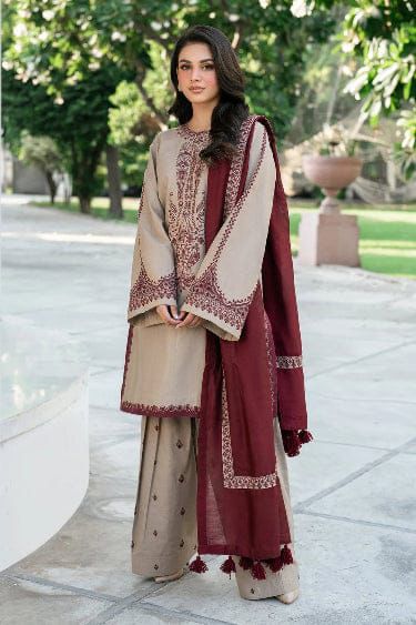 BAROQUE- 3PC LAWN EMBROIDERED SHIRT WITH CHIFFON EMBROIDERED DUPATTA AND EMB TROUSER-DPC-3561