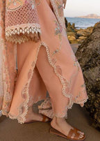 CRIMSON- 3PC LAWN EMBROIDERED SHIRT WITH SLUB MUNAAR DUPATTA AND TROUSER-DPC-4249