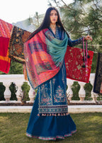 ‎HUSSAIN REHAR- 3PC LAWN EMBROIDERED SHIRT WITH SLUB MUNAAR DUPATTA AND TROUSER-DPC-2459
