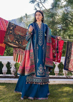 ‎HUSSAIN REHAR- 3PC LAWN EMBROIDERED SHIRT WITH SLUB MUNAAR DUPATTA AND TROUSER-DPC-2459