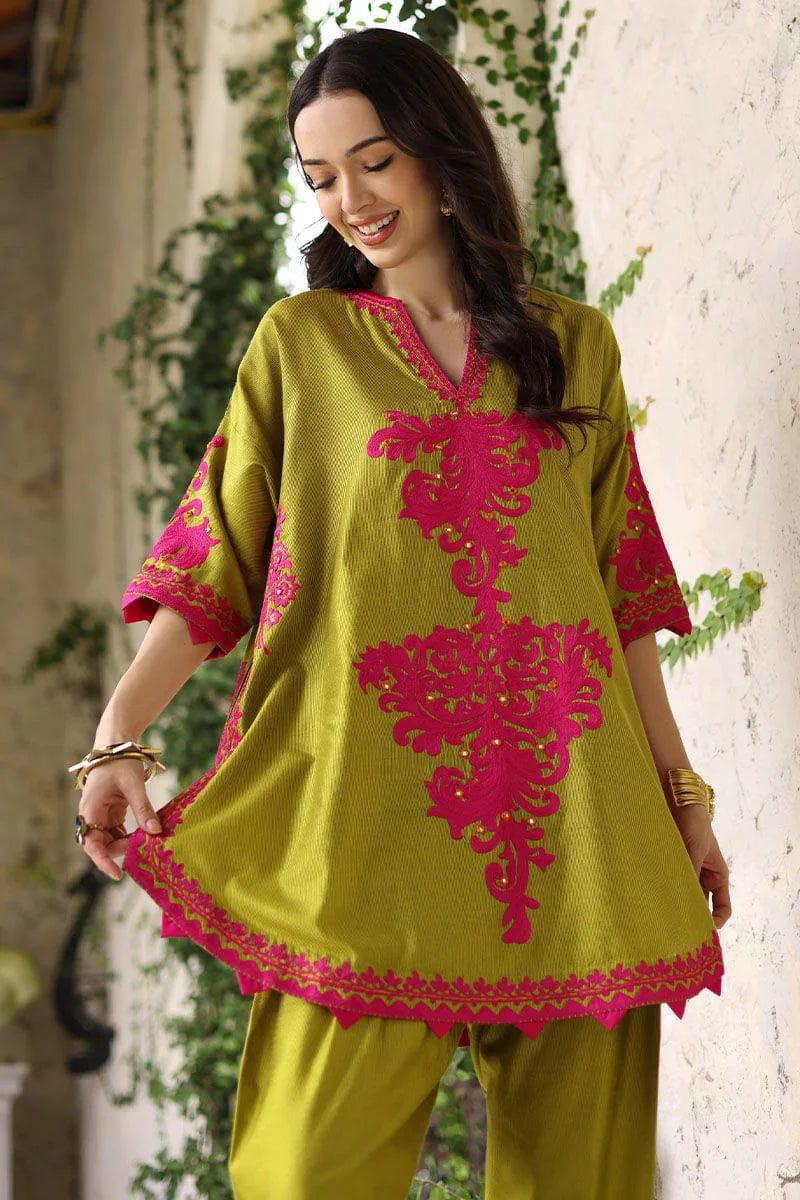 AISHA IMRAN- 3PC LAWN EMBROIDERED SHIRT WITH PRINTED CHIFFON DUPATTA AND  TROUSER-DPC-3878