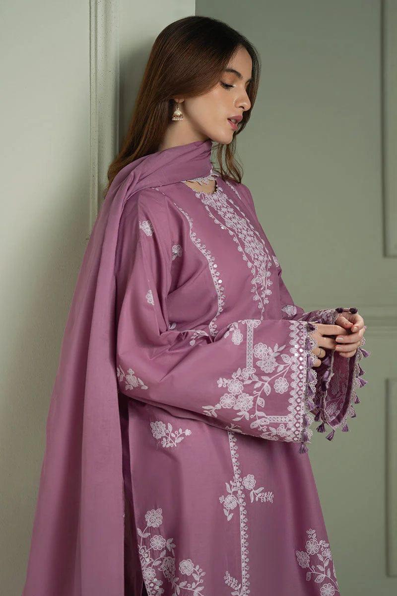 CROSS STITCH- 3PC LAWN EMBROIDERED SHIRT WITH PRINTED CHIFFON DUPATTA AND TROUSER-DPC-3481
