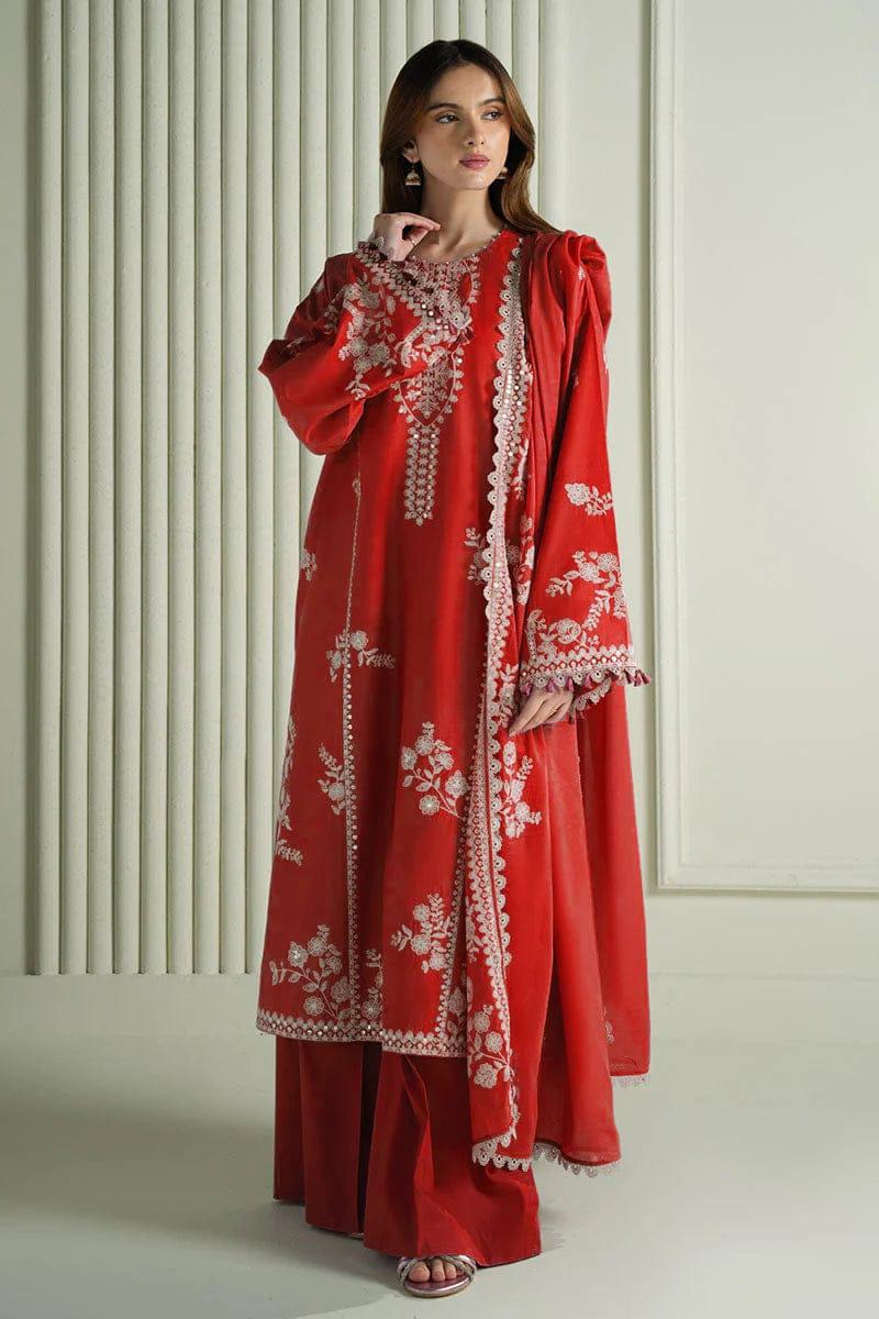 CROSS STITCH- 3PC LAWN EMBROIDERED SHIRT WITH PRINTED CHIFFON DUPATTA AND TROUSER-DPC-3482