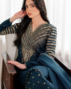 JAZMIN- 3PC LAWN EMBROIDERED SHIRT WITH CHIFFON EMBRIODERED DUPATTA AND EMB TROUSER-DPC-3289