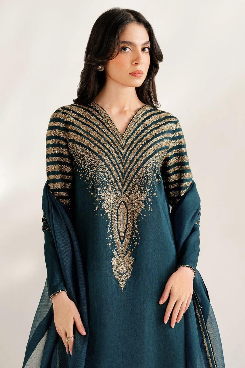 JAZMIN- 3PC LAWN EMBROIDERED SHIRT WITH CHIFFON EMBRIODERED DUPATTA AND EMB TROUSER-DPC-3289