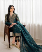 JAZMIN- 3PC LAWN EMBROIDERED SHIRT WITH CHIFFON EMBRIODERED DUPATTA AND EMB TROUSER-DPC-3290