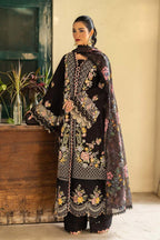 HUSSAIN REHAR-3PC LAWN EMBROIDERED SHIRT WITH CHIFFON PRINTED DUPATTA AND TROUSER-DPC-4702