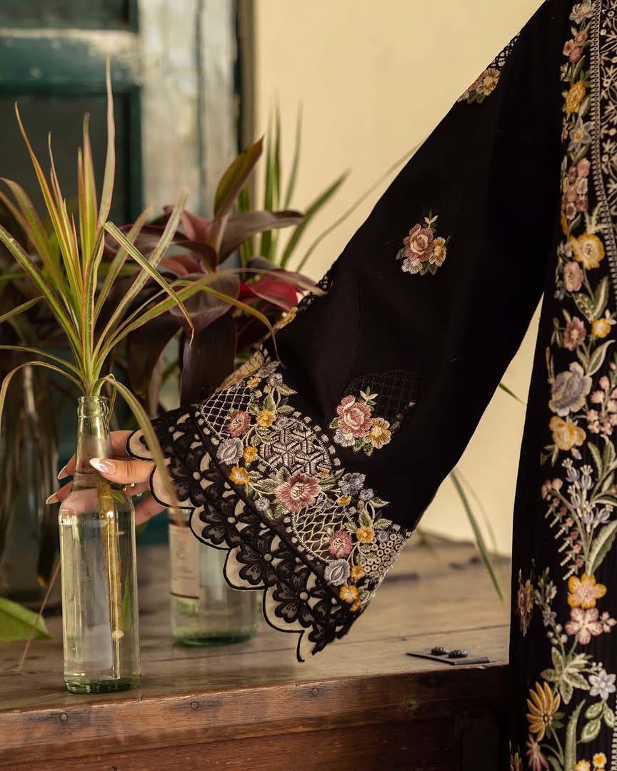 HUSSAIN REHAR-3PC LAWN EMBROIDERED SHIRT WITH CHIFFON PRINTED DUPATTA AND TROUSER-DPC-4702