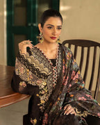 HUSSAIN REHAR-3PC LAWN EMBROIDERED SHIRT WITH CHIFFON PRINTED DUPATTA AND TROUSER-DPC-4702