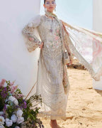 ‎MARIA.B-3PC LAWN CHIKANKARI EMBROIDERED SHIRT WITH KHADDI NET EMB DUPATTA AND TROUSER -DPC-4562