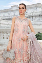 MARIA.B-3PC LAWN CHIKANKARI EMBROIDERED SHIRT WITH KHADDI NET EMB DUPATTA AND TROUSER -DPC-4711