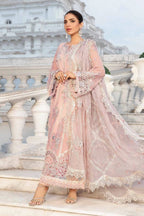 MARIA.B-3PC LAWN CHIKANKARI EMBROIDERED SHIRT WITH KHADDI NET EMB DUPATTA AND TROUSER -DPC-4711