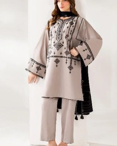 JAZMIN- 3PC LAWN  EMBROIDERED SHIRT WITH BAMBER CHIFFON EMBROIDERED DUPATTA AND TROUSER-DPC-3643