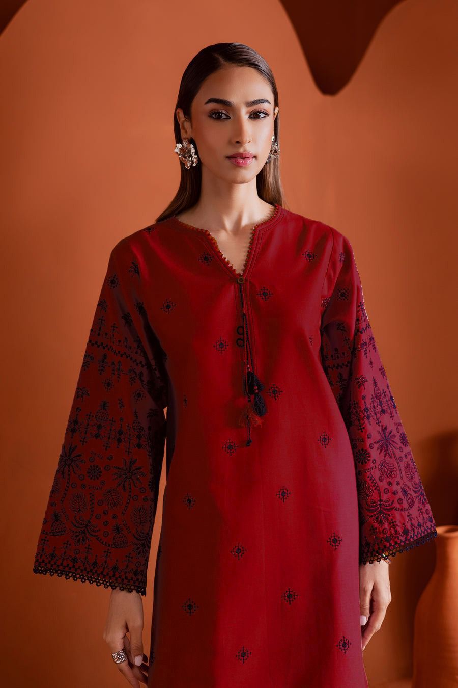 ‎URGE-2PC LAWN EMBROIDERED SHIRT WITH LAWN EMBROIDRED TROUSER-DPC-001