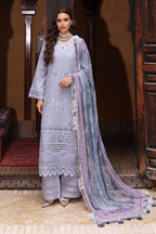 ‎NUREH-3PC LAWN CHIKANKAARI EMBROIDERED SHIRT WITH CHIFFON PRINTED DUPATTA AND TRPUSER-DPC-4553