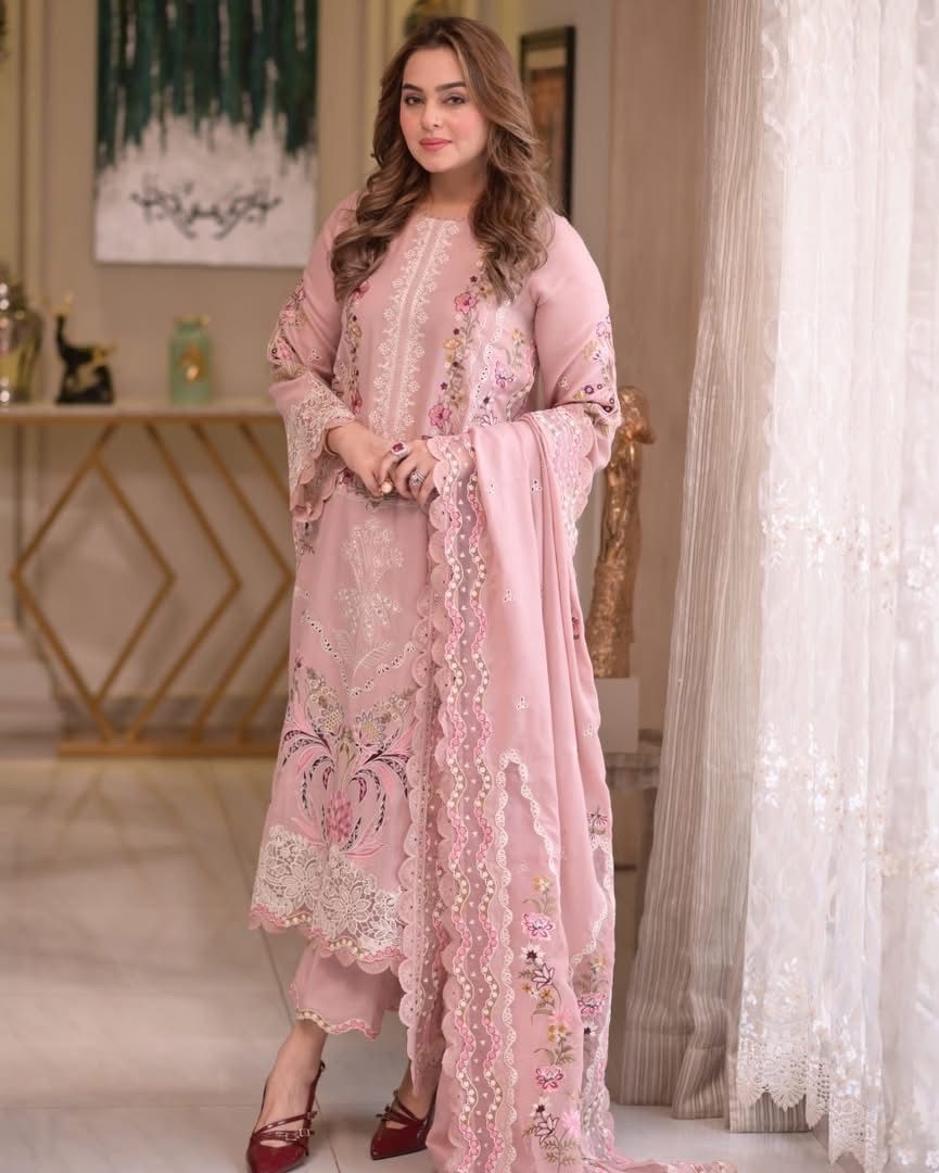 ANEELAS - 3PC LAWN EMBROIDERED SHIRT WITH KHADDI NET DUPATTA AND TROUSER -DPC-4148