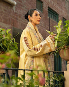 ‎MAHNUR-3PC LAWN EMBROIDERED SHIRT WITH KHAADI NET EMBROIDERED DUPATTA AND TROUSER -DPC-4657