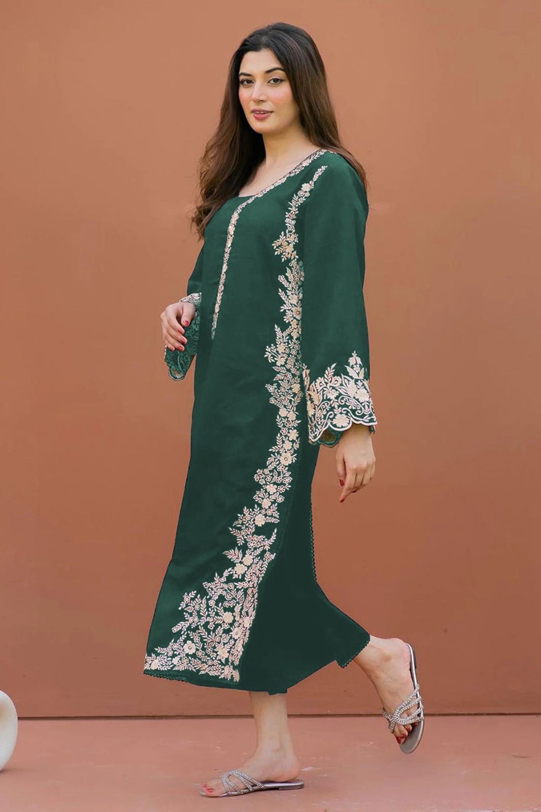 URGE-2PC LAWN EMBROIDERED SHIRT WITH LAWN EMBROIDRED TROUSER-DPC-013