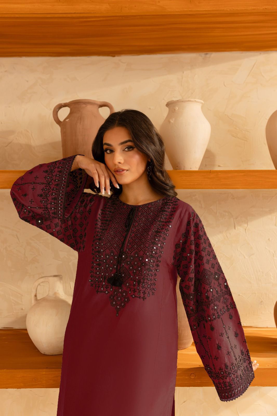 URGE-2PC LAWN EMBROIDERED SHIRT WITH LAWN EMBROIDRED TROUSER-DPC-014