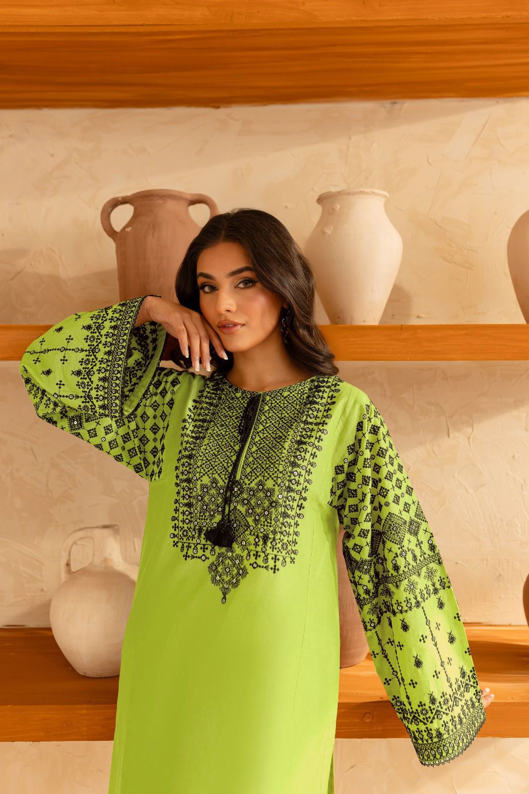URGE-2PC LAWN EMBROIDERED SHIRT WITH LAWN EMBROIDRED TROUSER-DPC-015