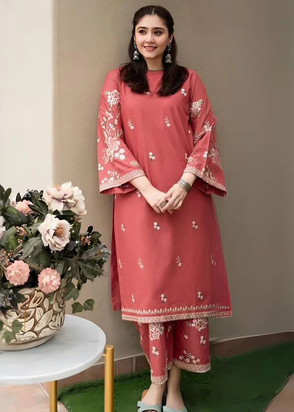 ‎‎URGE-2PC LAWN EMBROIDERED SHIRT WITH LAWN EMBROIDRED TROUSER-DPC-016