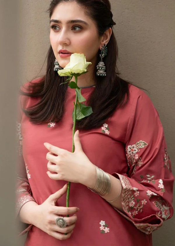 ‎‎URGE-2PC LAWN EMBROIDERED SHIRT WITH LAWN EMBROIDRED TROUSER-DPC-016