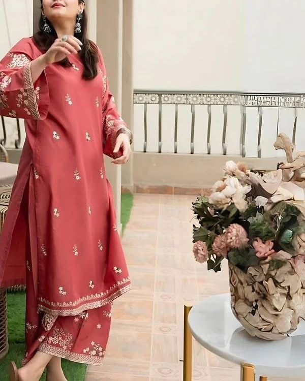 ‎‎URGE-2PC LAWN EMBROIDERED SHIRT WITH LAWN EMBROIDRED TROUSER-DPC-016