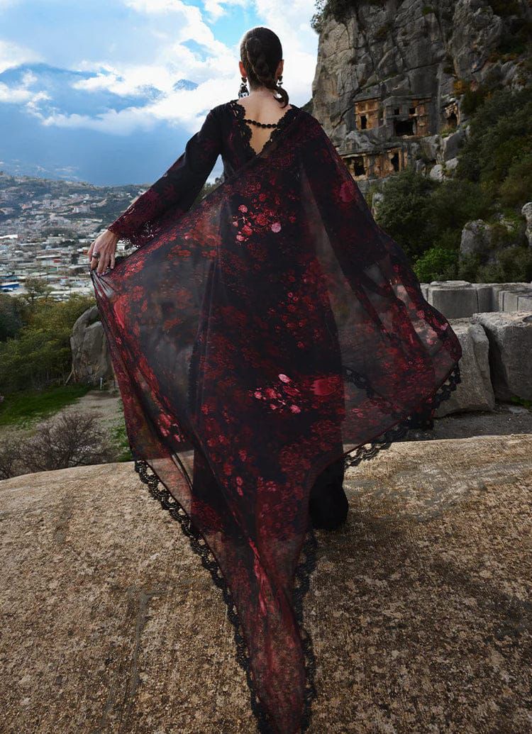 IMAGE-3PC LAWN EMBROIDERED SHIRT WITH CHIFFON PRINTED DUPATTA AND TROUSER-DPC-4543