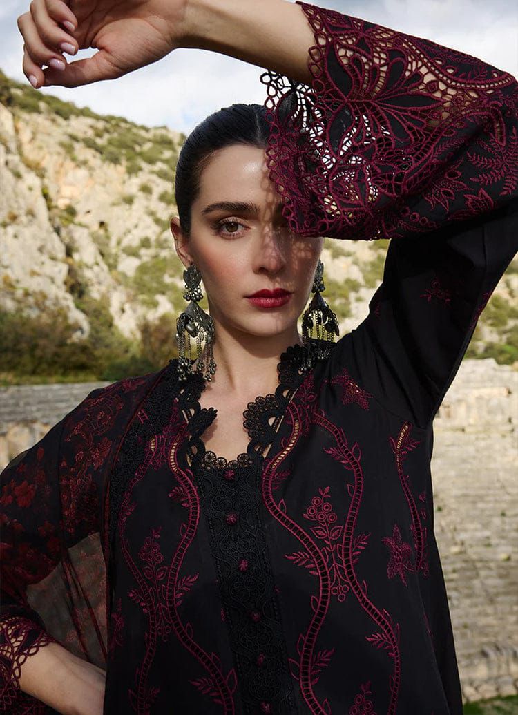 IMAGE-3PC LAWN EMBROIDERED SHIRT WITH CHIFFON PRINTED DUPATTA AND TROUSER-DPC-4543