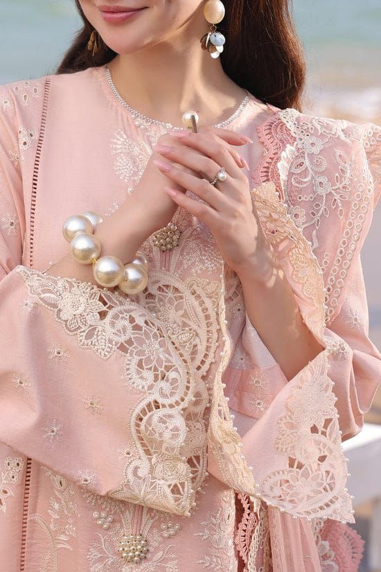 QALAMQAR-3PC LAWN EMBROIDERED SHIRT WITH KHAADI NET EMBROIDERED DUPATTA AND TROUSER -DPC-4698