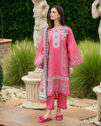 ROHENAZ- 3PC LAWN EMBROIDERED SHIRT WITH MONAR DUPATTA AND TROUSER-DPC-3755