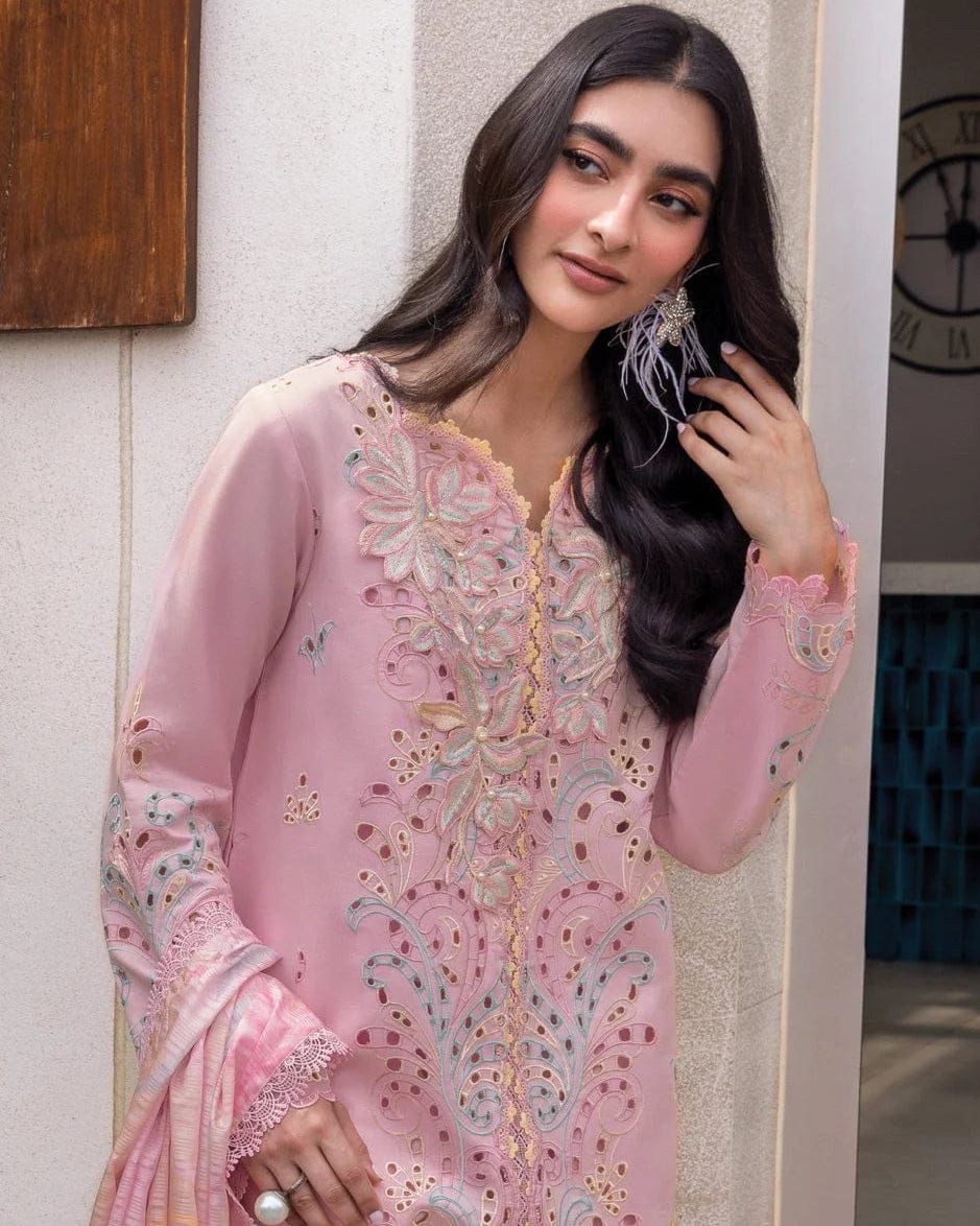 RANG RASIYA- 3PC LAWN EMBROIDERED SHIRT WITH MONAR DUPATTA AND TROUSER-DPC-4047