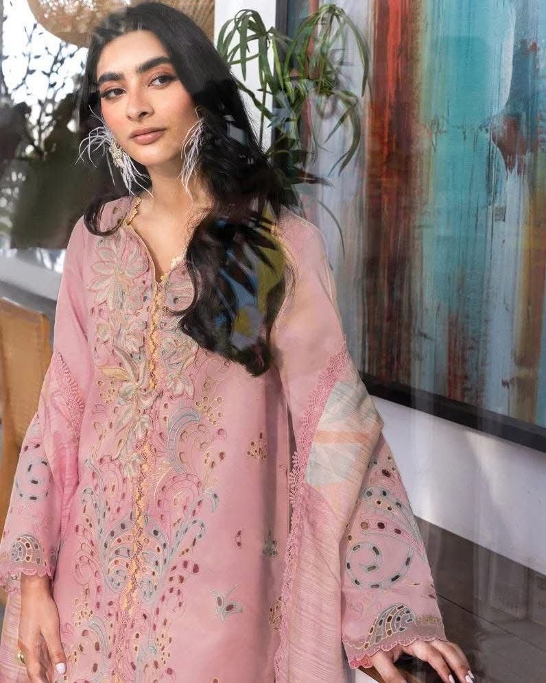 RANG RASIYA- 3PC LAWN EMBROIDERED SHIRT WITH MONAR DUPATTA AND TROUSER-DPC-4047