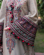 JAZMIN- 3PC LAWN EMBROIDERED SHIRT WITH BAMBER CHIFFON EMB DUPATTA AND TROUSER-DPC-4227