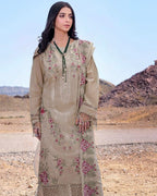 AFSOON- 3PC LAWN EMBROIDERED SHIRT WITH KHADDI NET DUPATTA AND EMB TROUSER-DPC-4711